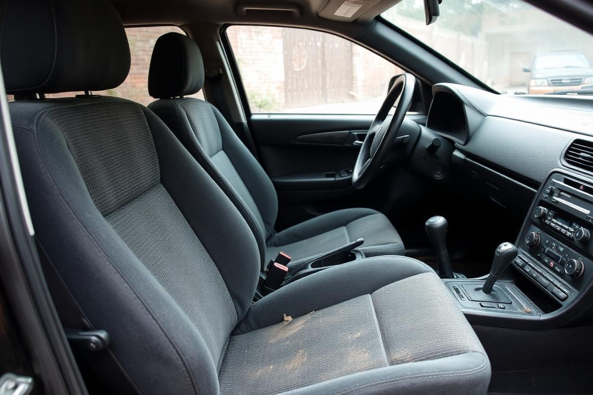 Vehicle front seats and dashboard — before